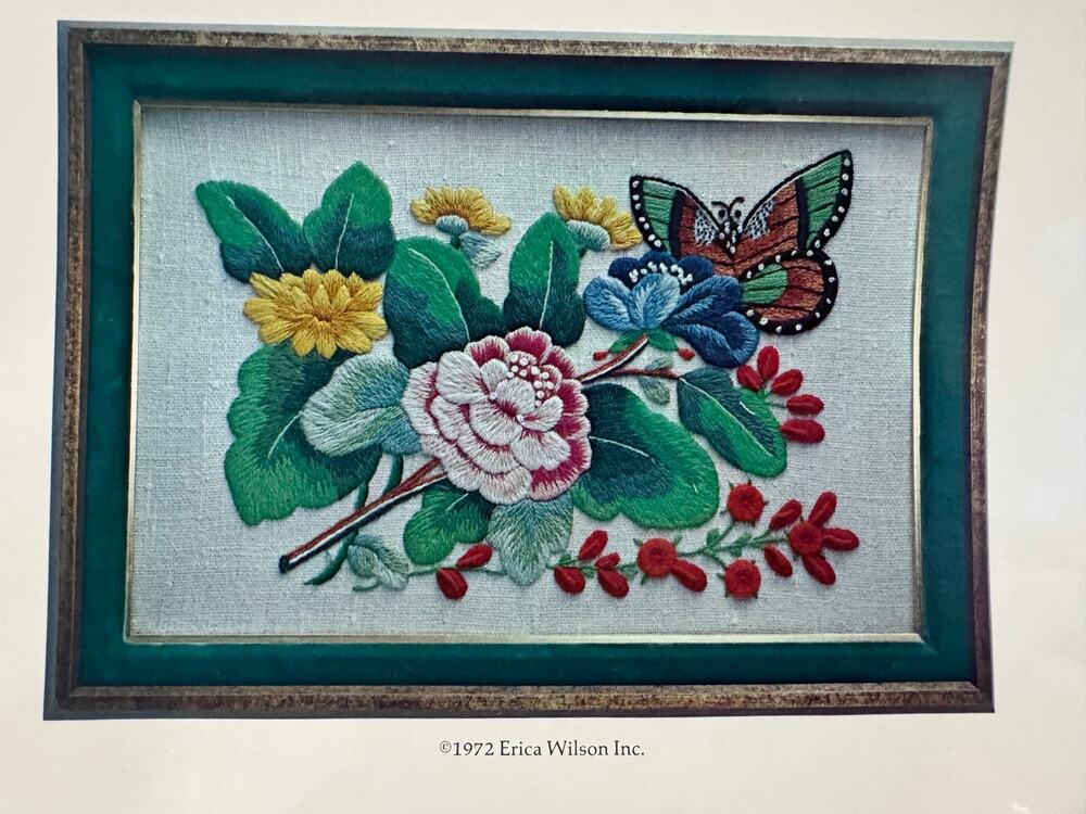 Erica Wilson Creative Needlework Society Flowers and Butterfly Kit